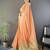 Peach woven design silk blend handloom mysore silk saree