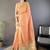 Peach woven design silk blend handloom mysore silk saree