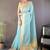 Turquoise woven design silk blend handloom mysore silk saree