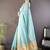 Turquoise woven design silk blend handloom mysore silk saree
