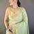 Sea green woven design zari silk blend handloom mysore silk saree