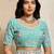 Turquoise embroidered saree with unstitched blouse