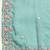 Turquoise embroidered saree with unstitched blouse