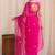 Magenta floral beads and stones poly georgette designer saree