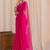 Magenta floral beads and stones poly georgette designer saree