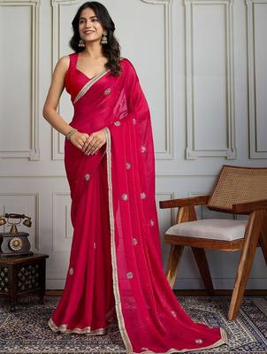 Pink embellished sarees 1