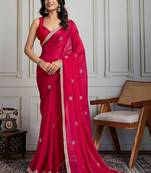 Pink embellished sarees