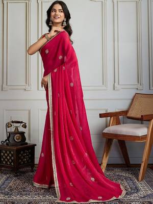 Pink embellished sarees 2