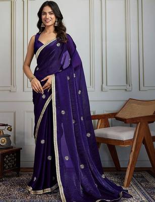Purple embroidered sarees 1