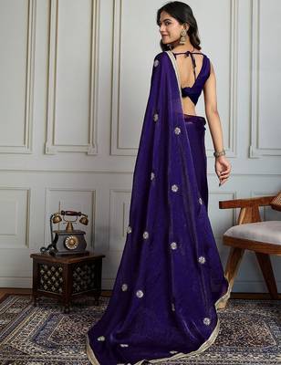Purple embroidered sarees 3