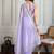 Lavender embroidered net sarees