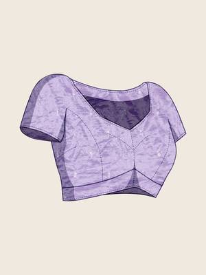 Lavender embroidered net sarees 5