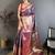 Purple abstract woven design zari kanjeevaram saree with unstitched blouse piece