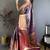 Purple abstract woven design zari kanjeevaram saree with unstitched blouse piece