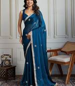 Teal embellished sarees