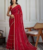 Red embellished sarees