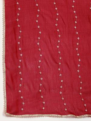 Red embellished sarees 4