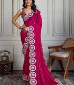 Pink embroidered sarees