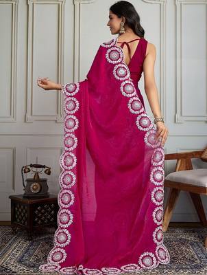 Pink embroidered sarees 3