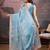 Blue floral embroidered saree