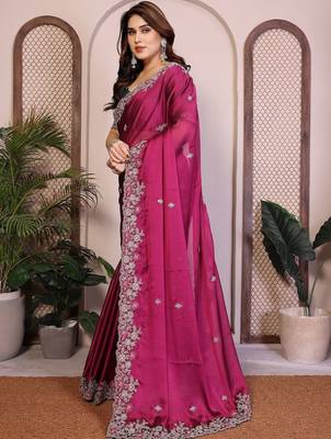 Magenta magenta rangoli silk embroidery saree 5
