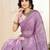 Purple ethnic embroidered festive wear saree with matching blouse
