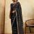 Black bandhani printed saree