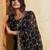 Black bandhani printed saree