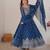 Royal blue designer heavy faux georgette anarkali suit set