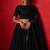 Black embellished sequinned pure georgette lehenga saree