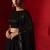 Black embellished sequinned pure georgette lehenga saree