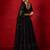 Black embellished sequinned pure georgette lehenga saree