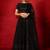 Black embellished sequinned pure georgette lehenga saree