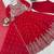 Ruby red designer heavy faux georgette anarkali suit set