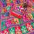 Red bandhani patchwork satin saree