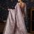 Mauve geometric printed woven design border zari banarasi saree
