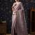 Mauve geometric printed woven design border zari banarasi saree
