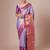 Lavender woven design kanjeevaram silk saree with blouse piece