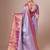 Lavender woven design kanjeevaram silk saree with blouse piece