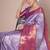 Lavender woven design kanjeevaram silk saree with blouse piece