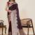 Purple woven design satin saree with unstitched blouse