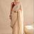 Off white embellished sequinned poly georgette designer saree