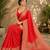 Red women's silk blend  woven design zari silk blend banarasi saree