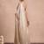 Off white embellished sequinned satin designer saree
