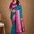 Teal woven design zari silk blend banarasi saree