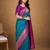 Teal woven design zari silk blend banarasi saree