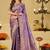 Purple embellished embroidered silk blend heavy work banarasi saree