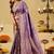 Purple embellished embroidered silk blend heavy work banarasi saree