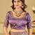 Purple embellished embroidered silk blend heavy work banarasi saree