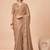 Gold embellished embroidered poly georgette designer saree